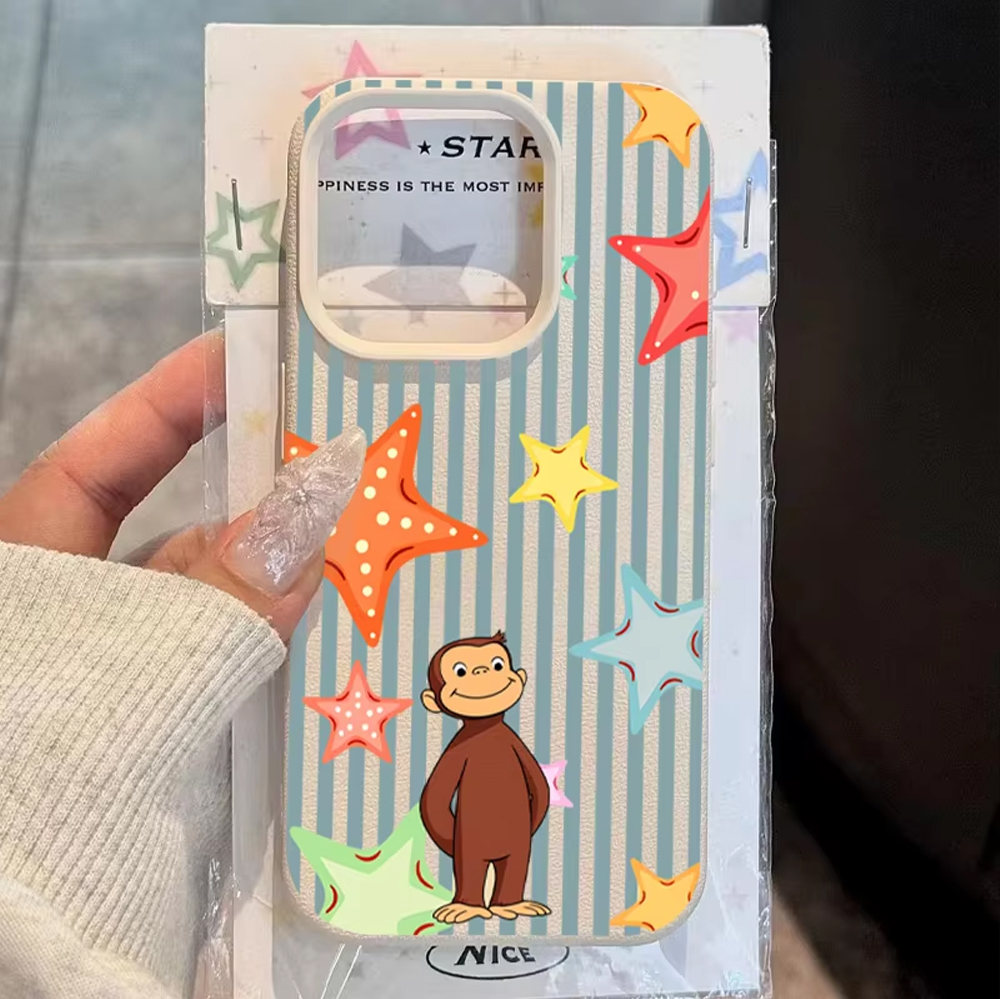 Vivo Y28 - Cute Colorful Star Monkey Lichee leather